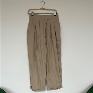 Oak + Fort Beige Cotten-Linen Pleated Trouser Pants Size 4